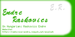 endre raskovics business card